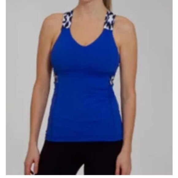 Lululemon Women's Blue Cross Back Strap Tank Top Size 8 - Picture 1 of 10